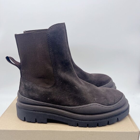 See By Chloe Alli Platform Ankle Chelsea Boots Brown Suede Pull On EU 40 US 10 - Picture 6 of 12
